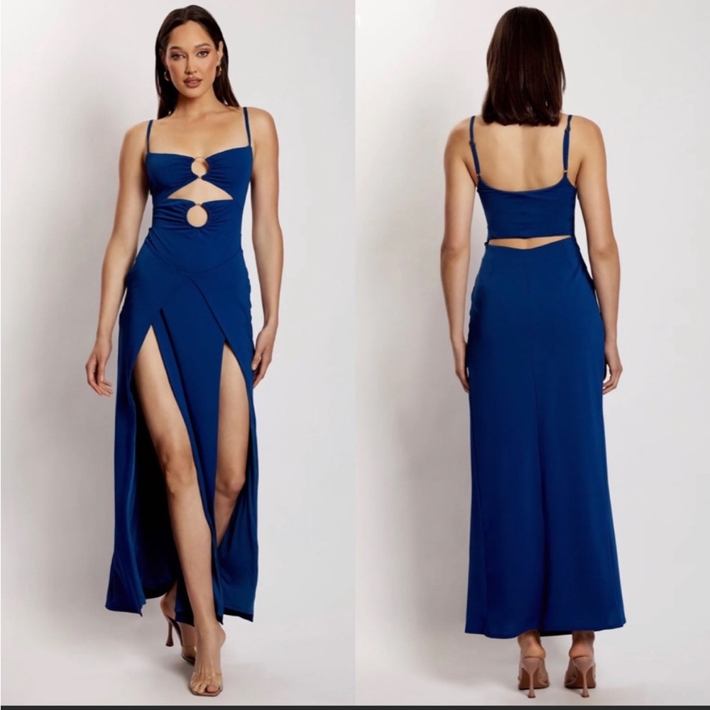 Meshki Diane Maxi Wrap Over Dress Blue